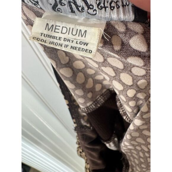 Y2K Self Esteem Strapless Babydoll Brown Polka Dot Empire Waist Tube Top M - Picture 7 of 9